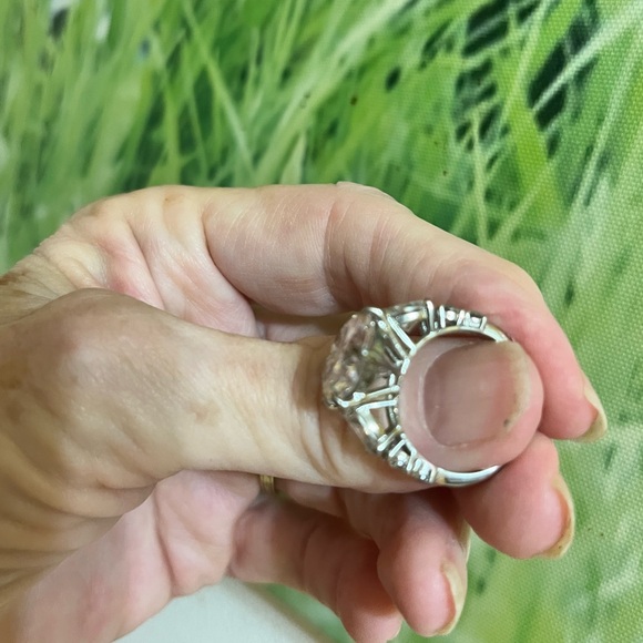 Silver & Created Diamond Ring - Picture 7 of 12
